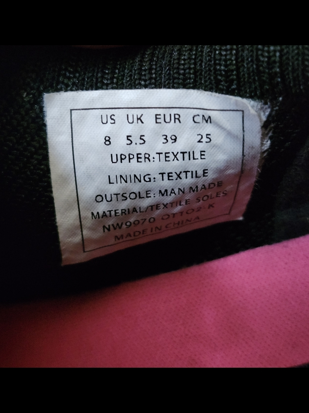 Ralph Lauren Slip-On Knit Sneakers in Black with Pink Logo - Picture 3 of 3